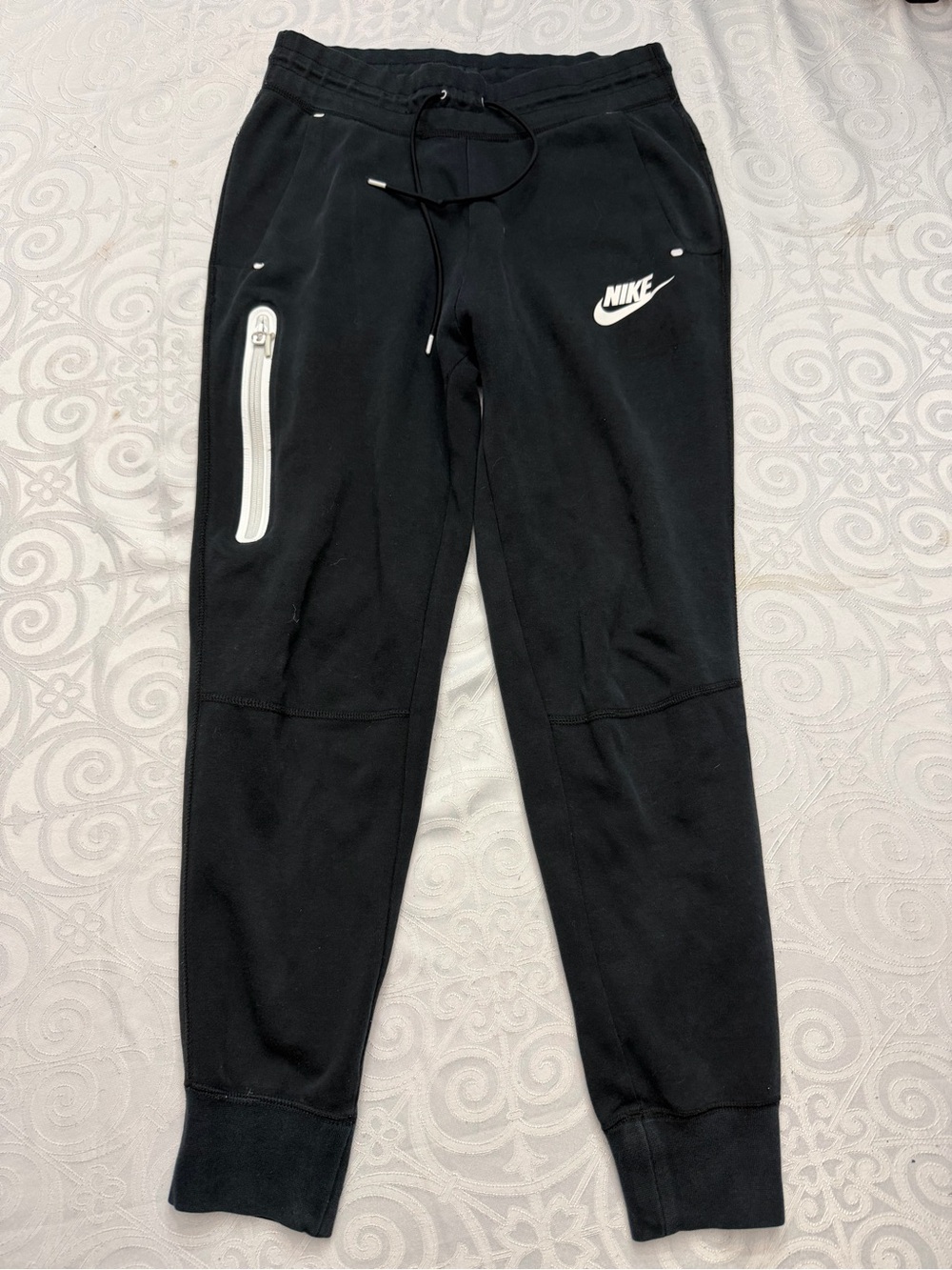 Nike Tech Fleece Men XS Jogger Pants with White Zip Pocket